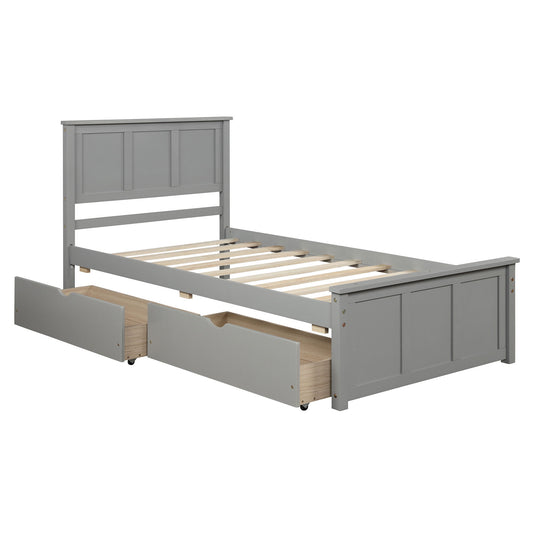 Platform Storage Bed With 2 Wheel Base Drawers - The Sleep Loft - Online Mattress Showroom NYC