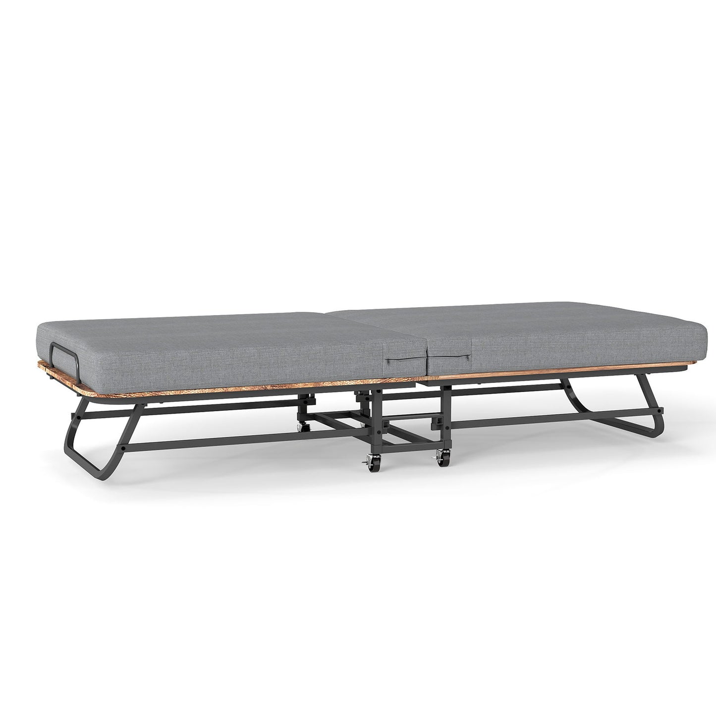 Portable Folding Bed With Memory Foam Mattress, Lockable - Gray - The Sleep Loft - Online Mattress Showroom NYC