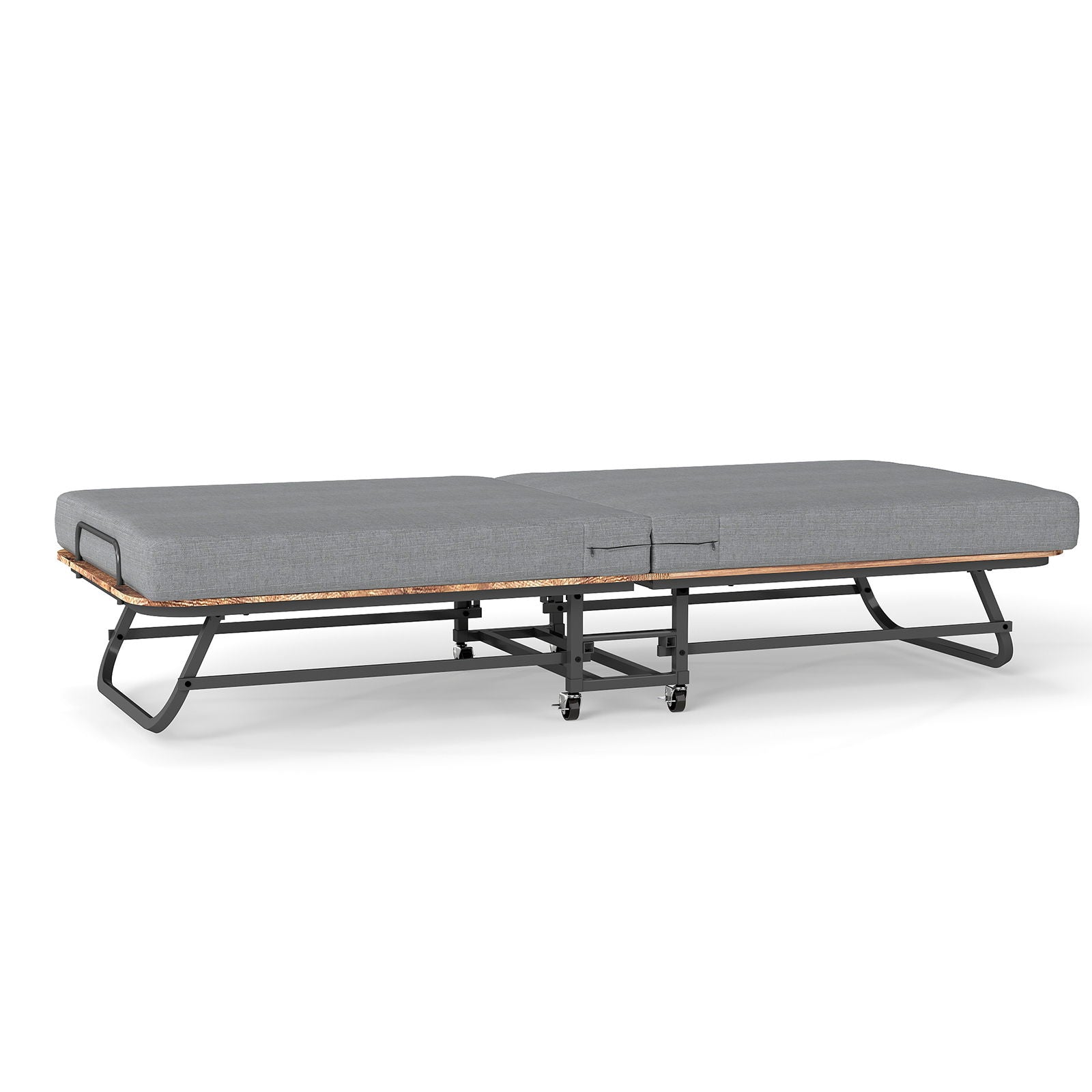 Portable Folding Bed With Memory Foam Mattress, Lockable - Gray - The Sleep Loft - Online Mattress Showroom NYC