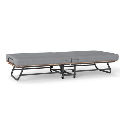 Portable Folding Bed With Memory Foam Mattress, Lockable - Gray - The Sleep Loft - Online Mattress Showroom NYC