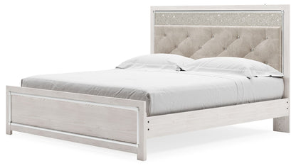 Altyra - King Panel Bed With Upholstered Headboard - White - The Sleep Loft - Online Mattress Showroom NYC