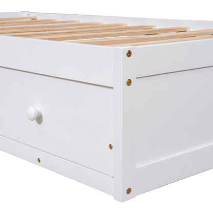 Twin Size Platform Storage Bed With 3 Drawers - White - The Sleep Loft - Online Mattress Showroom NYC