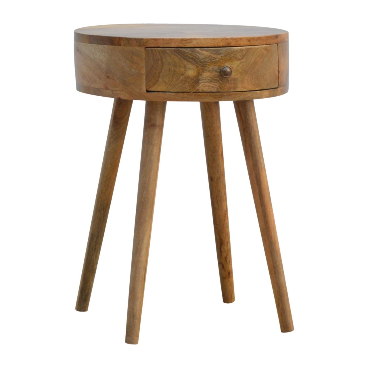 Nordic Chestnut Circular Nightstand - The Sleep Loft - Online Mattress Showroom NYC