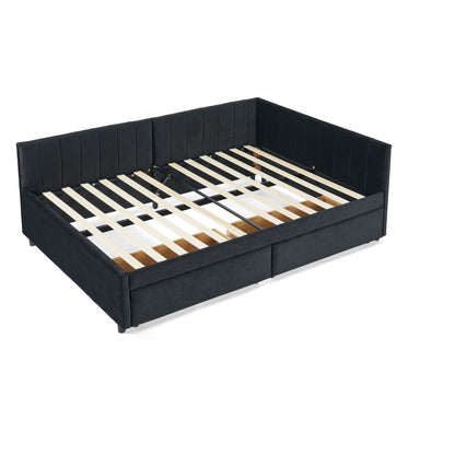 Upholstered Tufted Daybed Frame With Storage Drawers - The Sleep Loft - Online Mattress Showroom NYC