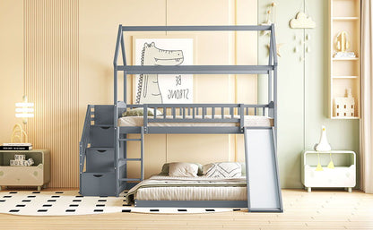 House Bunk Bed With Slide - The Sleep Loft - Online Mattress Showroom NYC