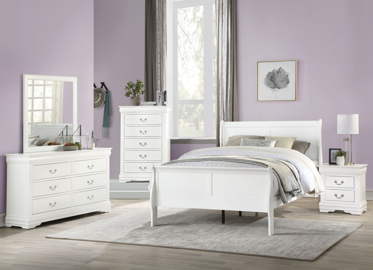 Louis Philippe - Sleigh Style Bed - The Sleep Loft - Online Mattress Showroom NYC