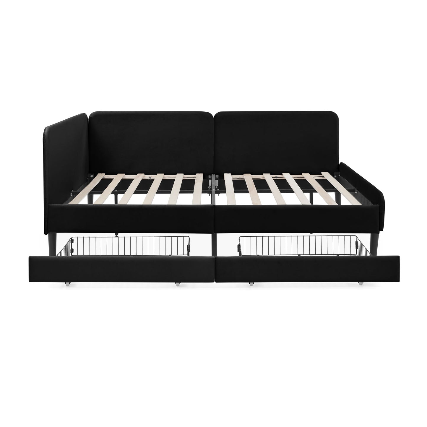 Upholstered Platform Bed Frame With 2 Storage Drawers And Adjustable Sofa Bed - The Sleep Loft - Online Mattress Showroom NYC