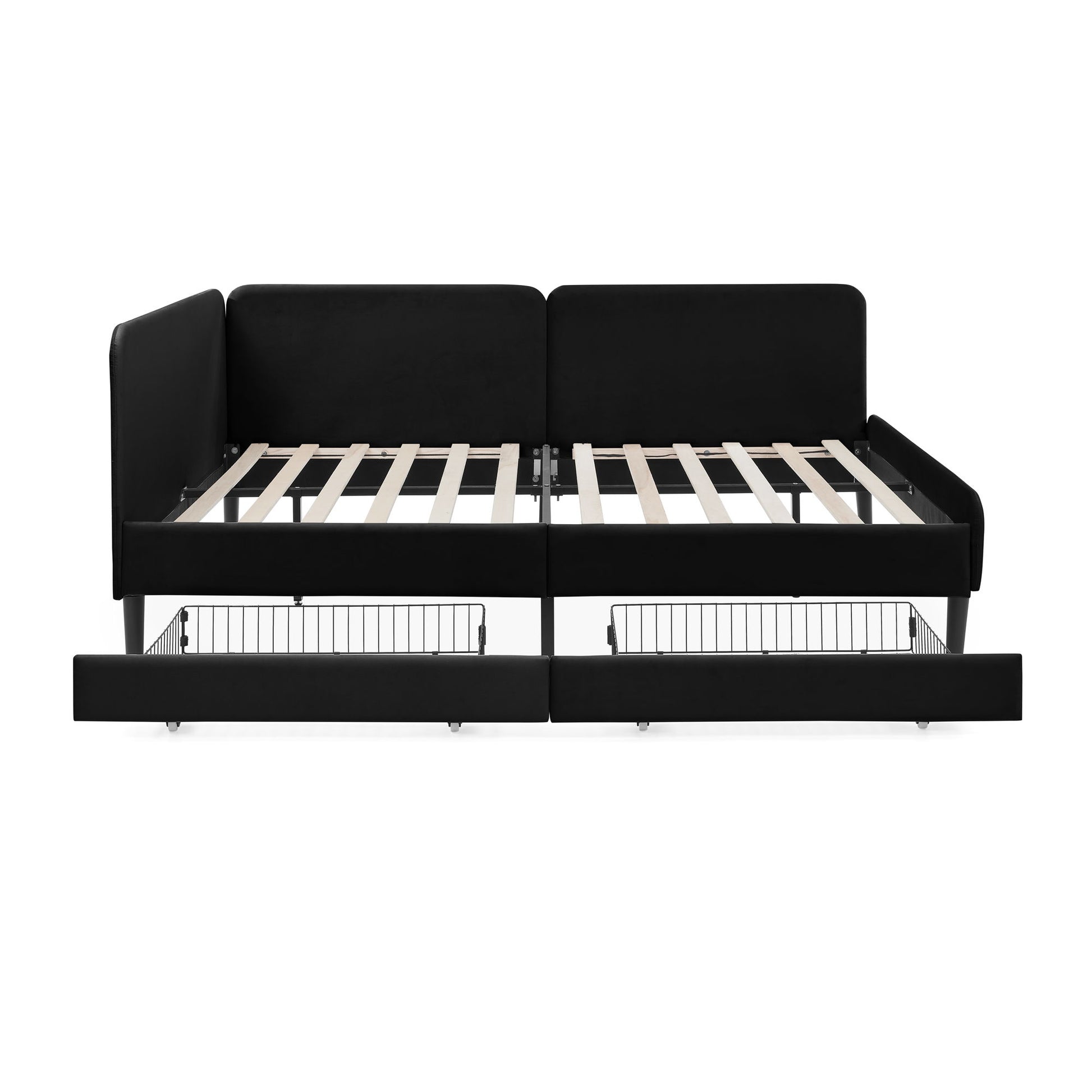 Upholstered Platform Bed Frame With 2 Storage Drawers And Adjustable Sofa Bed - The Sleep Loft - Online Mattress Showroom NYC