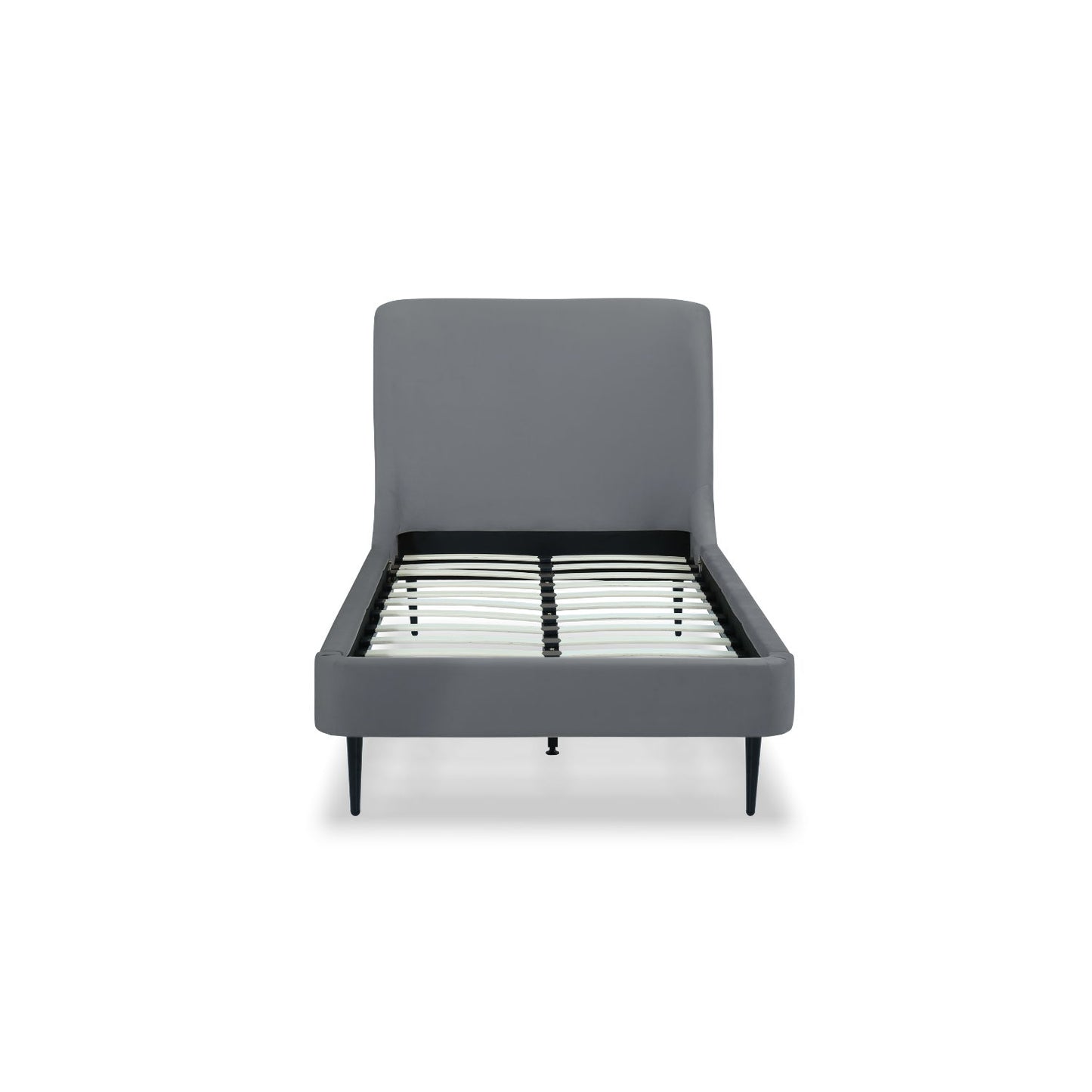 Twin Bed With Curved Headboard - Gray / Black - The Sleep Loft - Online Mattress Showroom NYC