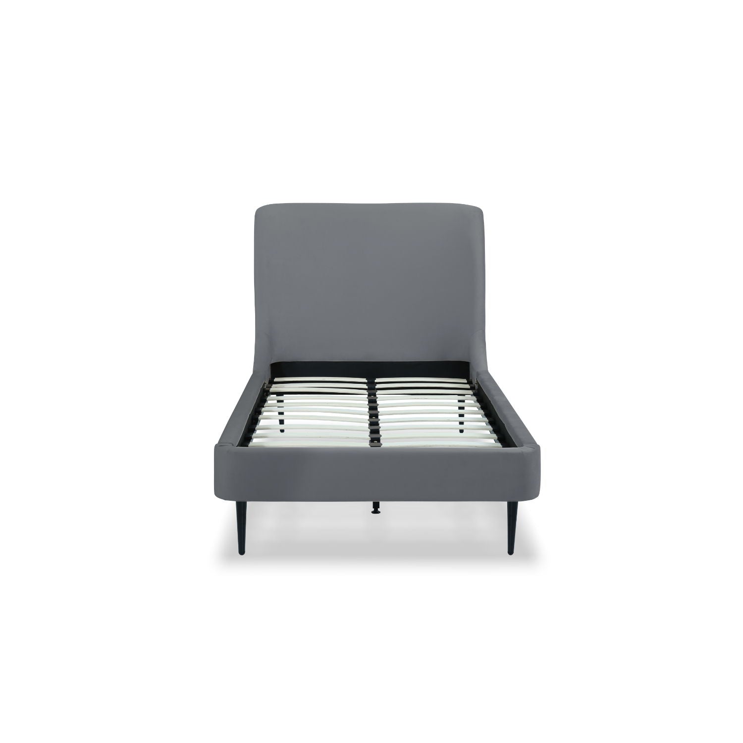 Twin Bed With Curved Headboard - Gray / Black - The Sleep Loft - Online Mattress Showroom NYC