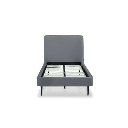 Twin Bed With Curved Headboard - Gray / Black - The Sleep Loft - Online Mattress Showroom NYC