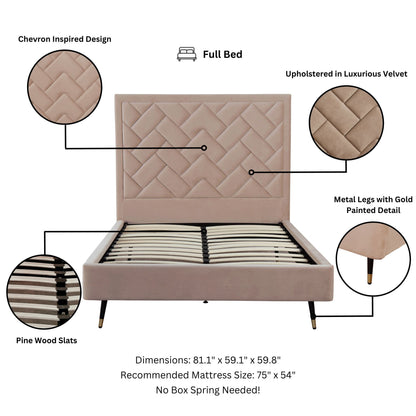 Crosby - Bed With Upholstered Headboard And Slats - The Sleep Loft - Online Mattress Showroom NYC