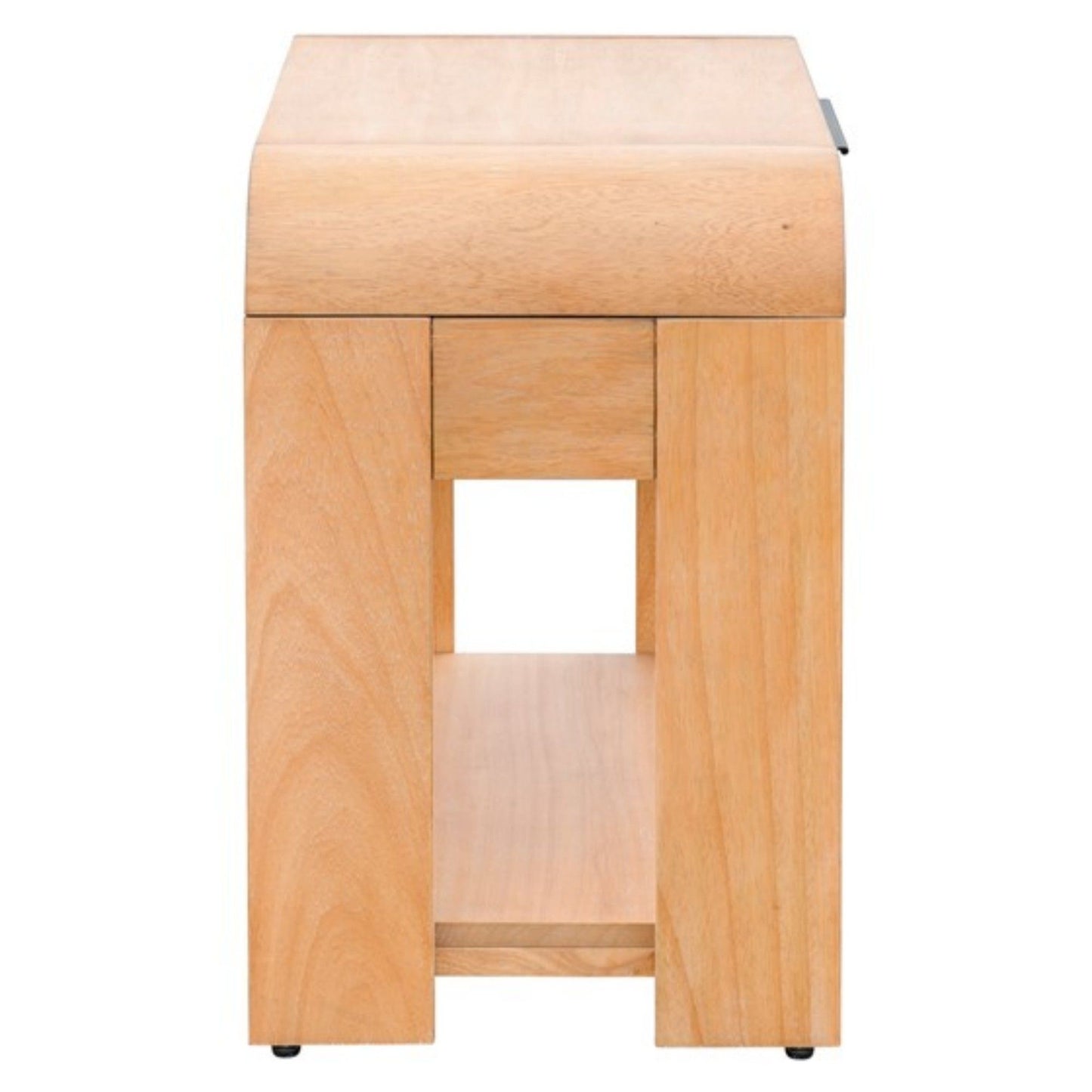 1 Drawer Waterfall Nightstand With Mid Century Design - Natural - The Sleep Loft - Online Mattress Showroom NYC
