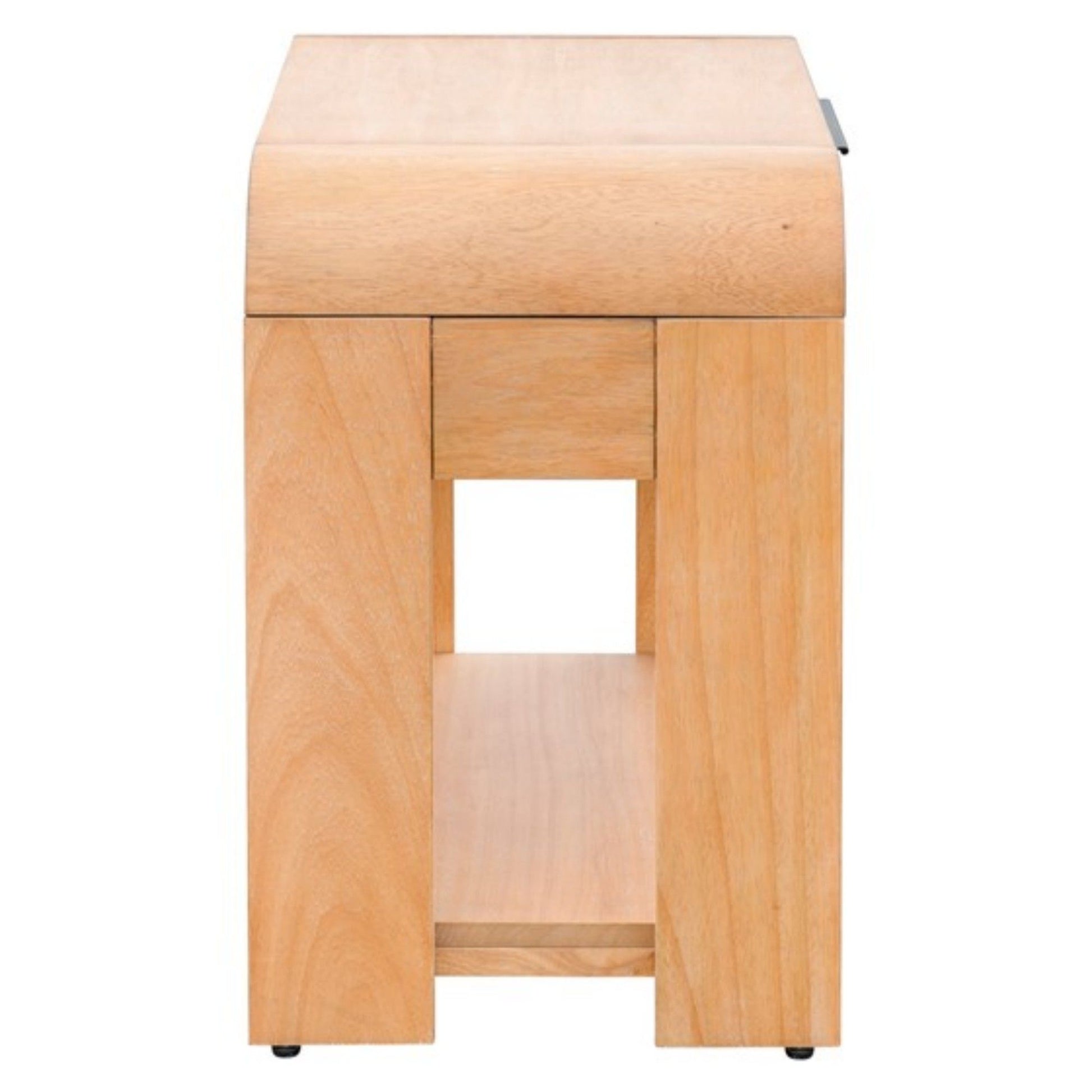 1 Drawer Waterfall Nightstand With Mid Century Design - Natural - The Sleep Loft - Online Mattress Showroom NYC