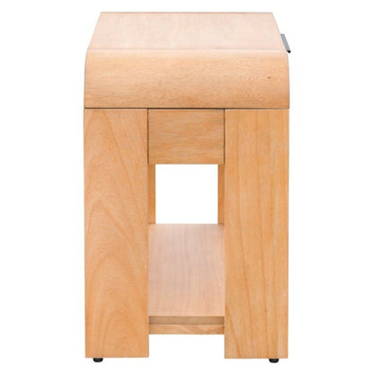 1 Drawer Waterfall Nightstand With Mid Century Design - Natural - The Sleep Loft - Online Mattress Showroom NYC