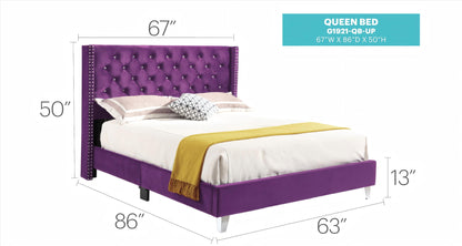 Upholstered Nailhead Trim Chic Bed - The Sleep Loft - Online Mattress Showroom NYC