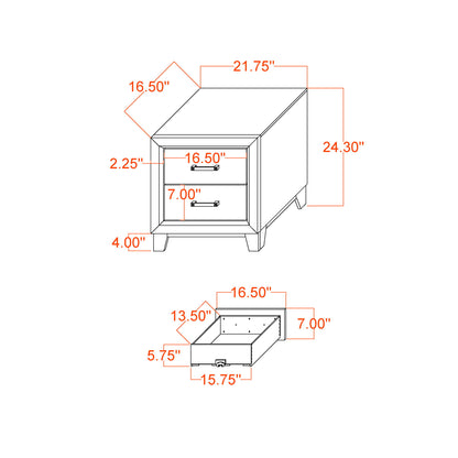 Soluto - Nightstand - Gray / Black - The Sleep Loft - Online Mattress Showroom NYC