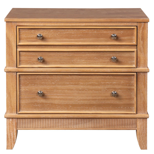 Hazel 3 Drawer Hazel 3 Drawer Side Table For Living Room, Hallway, Entryway - Natural - The Sleep Loft - Online Mattress Showroom NYC