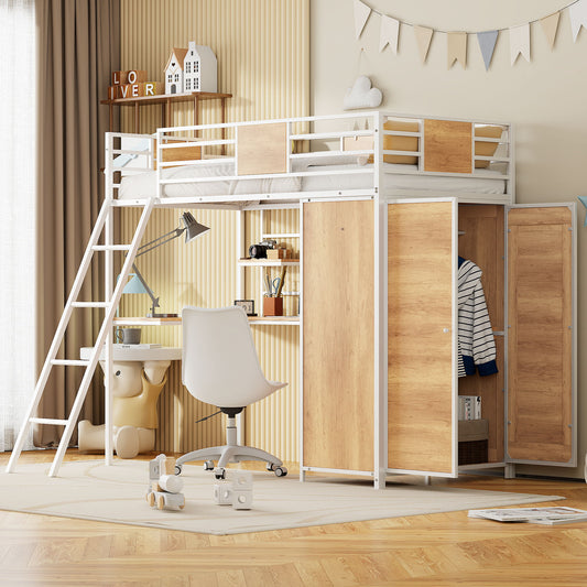 Loft Bed With L Shape Desk And Wardrobe - The Sleep Loft - Online Mattress Showroom NYC