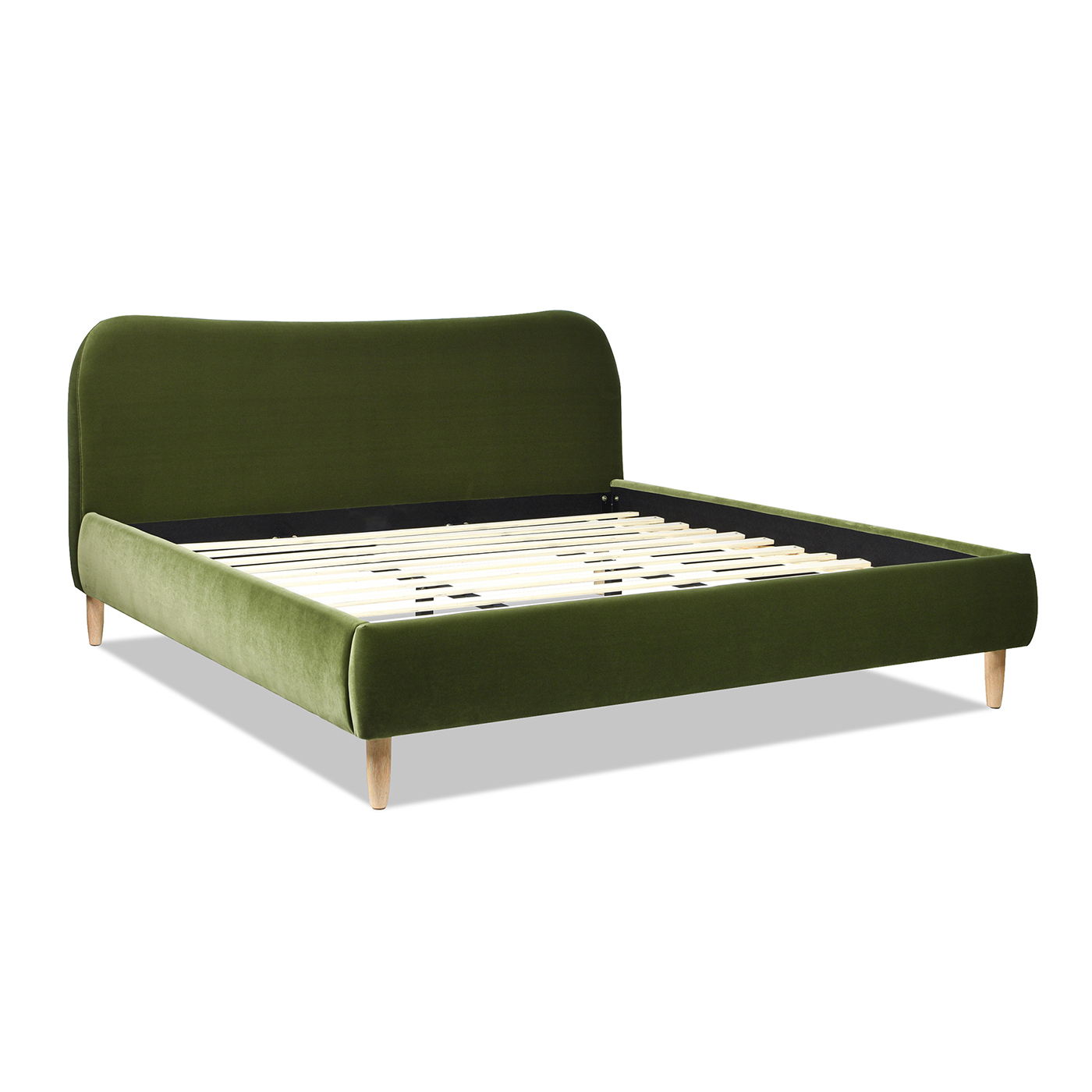 Roman - Curved Headboard Upholstered Platform Bed - The Sleep Loft - Online Mattress Showroom NYC