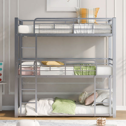 Triple Bunk Bed With Sturdy Construction And Space Saving Design - The Sleep Loft - Online Mattress Showroom NYC