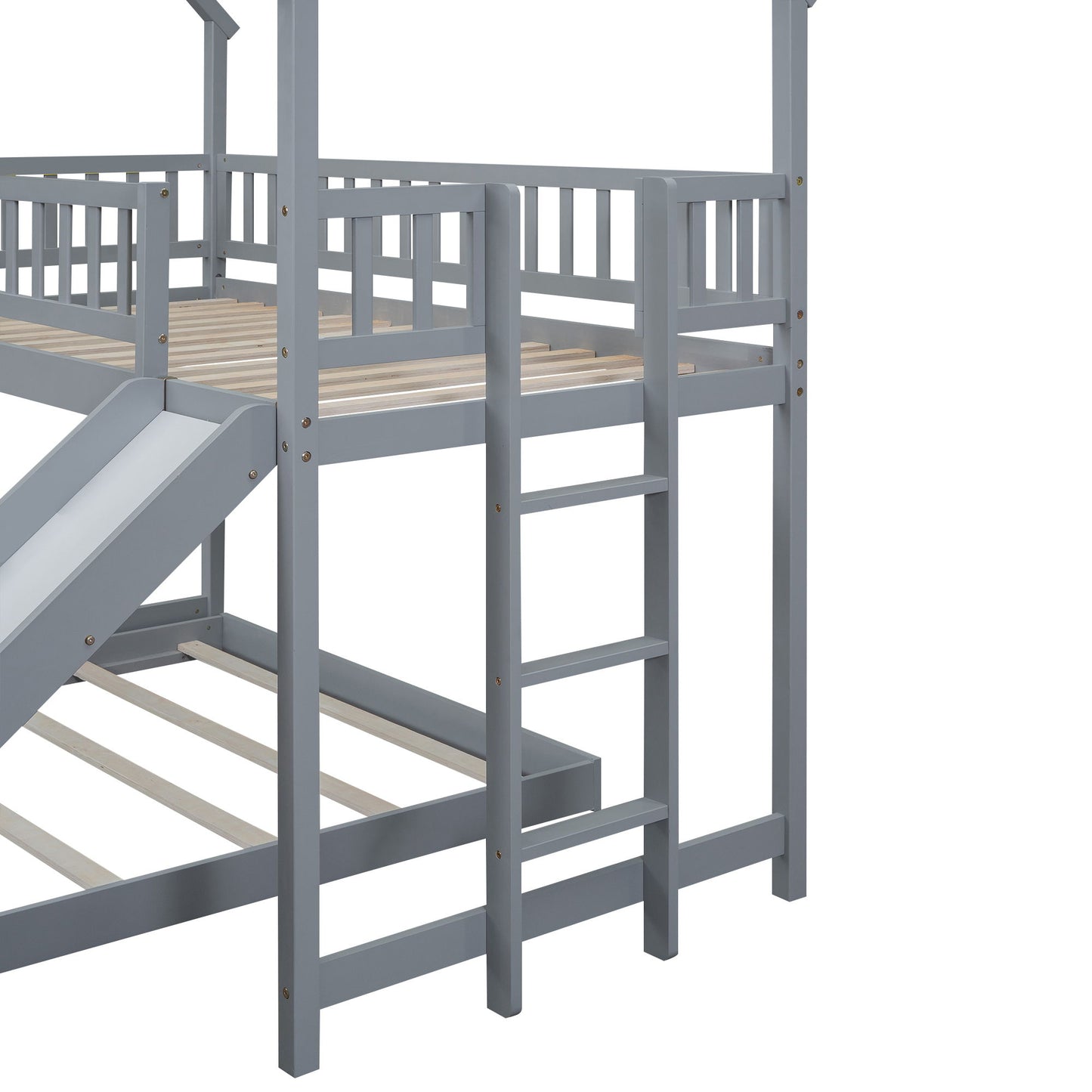 House Bunk Bed With Slide And Built In Ladder - The Sleep Loft - Online Mattress Showroom NYC