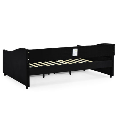 Upholstered Tufted Daybed With 2 Drawers, Waved Arms - The Sleep Loft - Online Mattress Showroom NYC