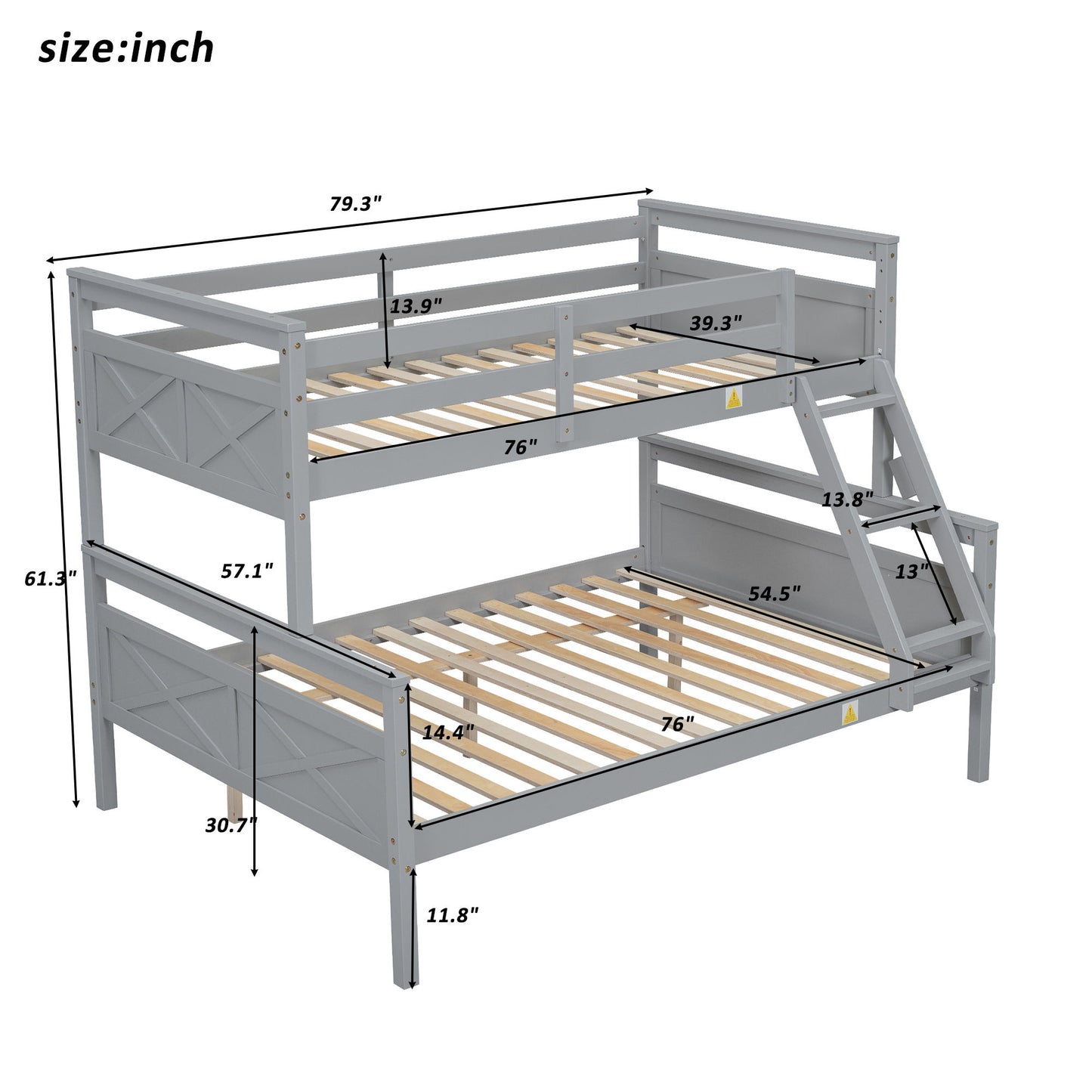 Bunk Bed With Ladder And Safety Guardrail - The Sleep Loft - Online Mattress Showroom NYC