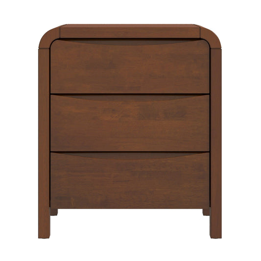 Lionel - Nightstand 3 Drawer Bed Side Table - Brown - The Sleep Loft - Online Mattress Showroom NYC