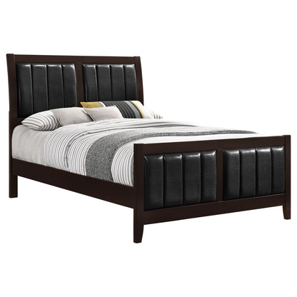 California King Upholstered Panel Bed With Headboard And Footboard - Cappuccino - The Sleep Loft - Online Mattress Showroom NYC
