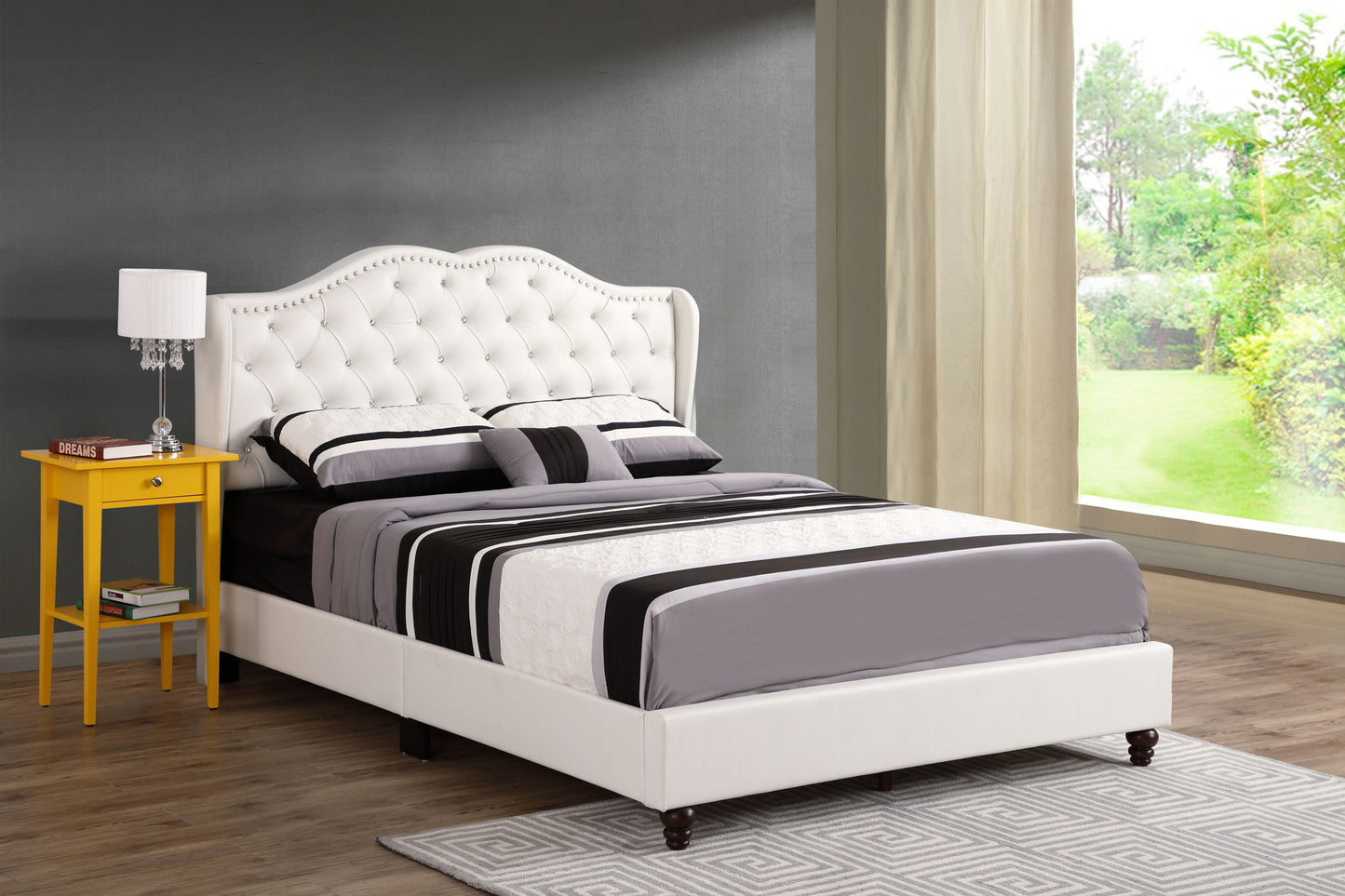Upholstered Velvet Bed Transitional - The Sleep Loft - Online Mattress Showroom NYC