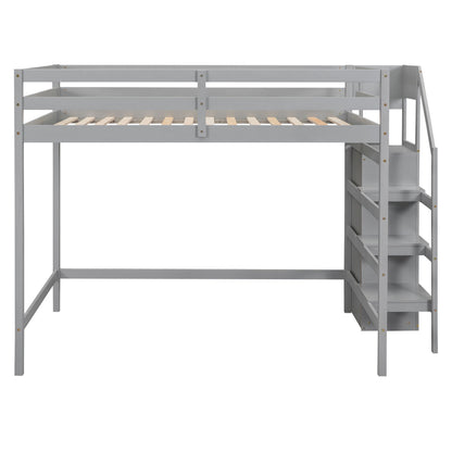 Loft Bed With Built In Storage Wardrobe And Staircase - The Sleep Loft - Online Mattress Showroom NYC