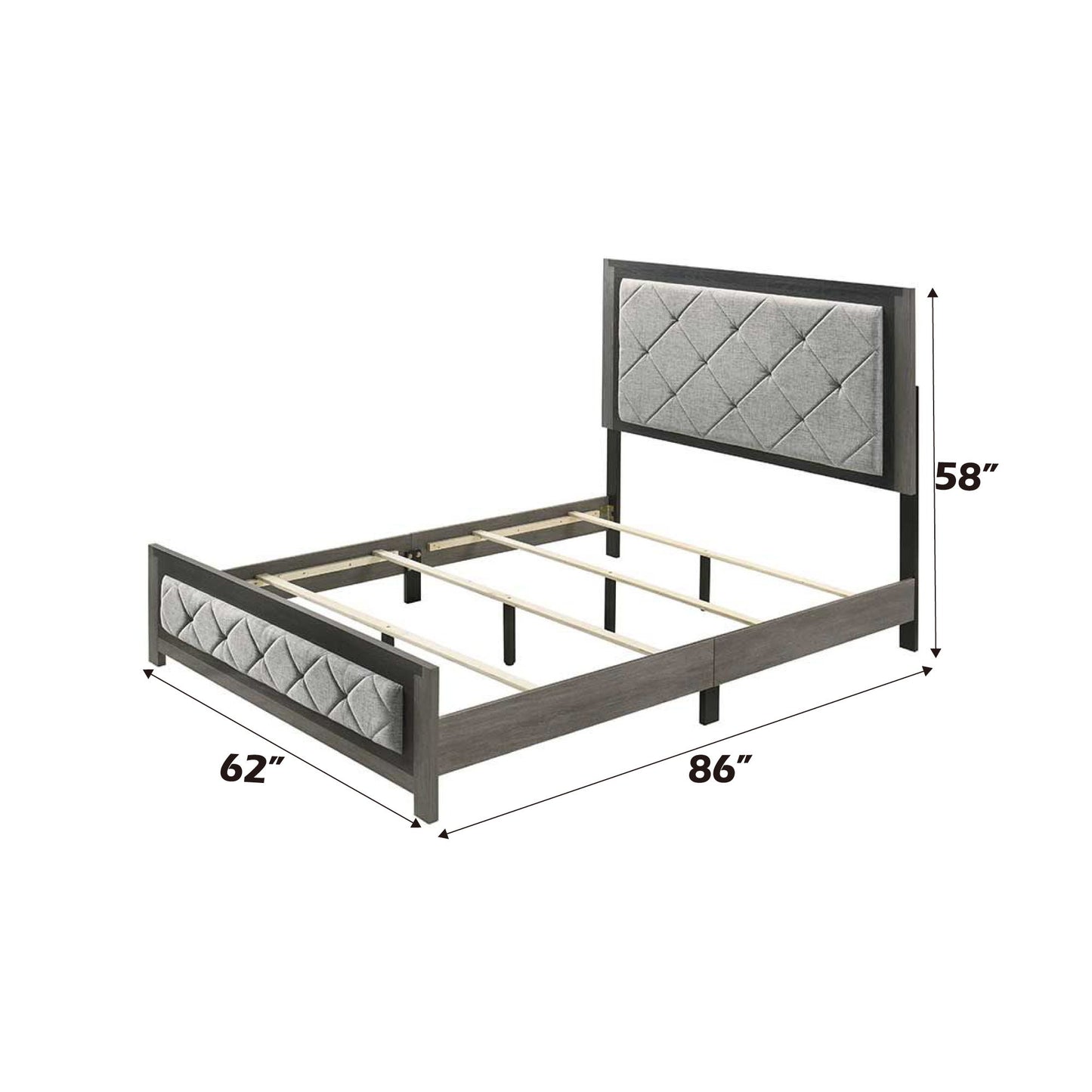 Jehoram - Queen Bed - Gray - The Sleep Loft - Online Mattress Showroom NYC