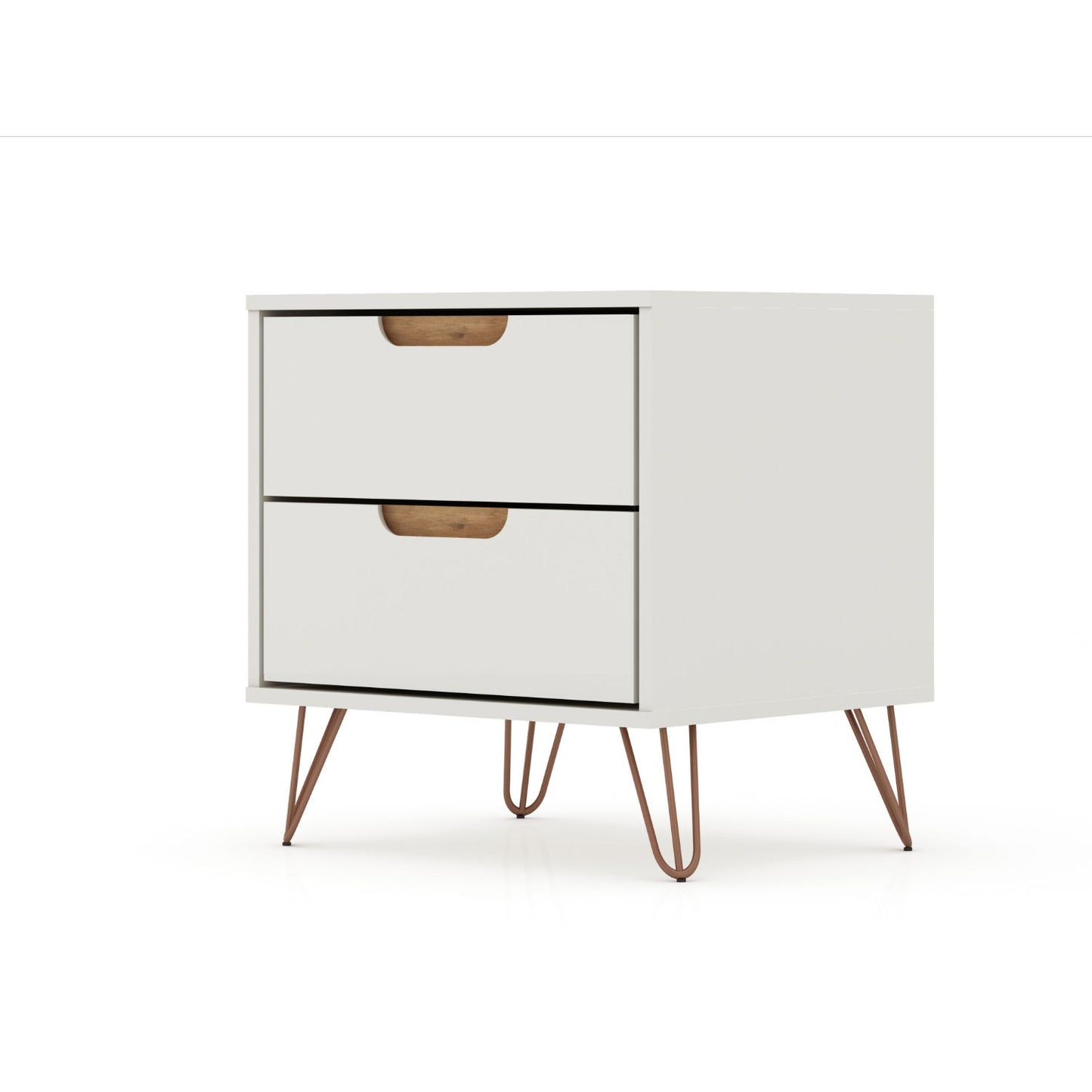Rockefeller - Nightstand With 2 Drawers - Off White - The Sleep Loft - Online Mattress Showroom NYC