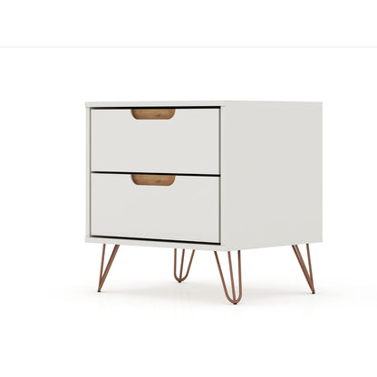 Rockefeller - Nightstand With 2 Drawers - Off White - The Sleep Loft - Online Mattress Showroom NYC