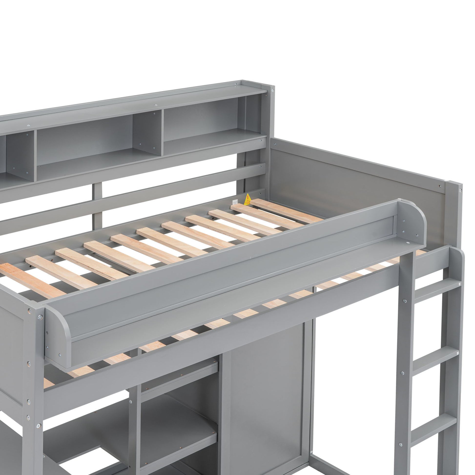 Loft Bed With Built In Desk, Storage Shelves, And Wardrobe - The Sleep Loft - Online Mattress Showroom NYC