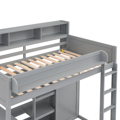 Loft Bed With Built In Desk, Storage Shelves, And Wardrobe - The Sleep Loft - Online Mattress Showroom NYC
