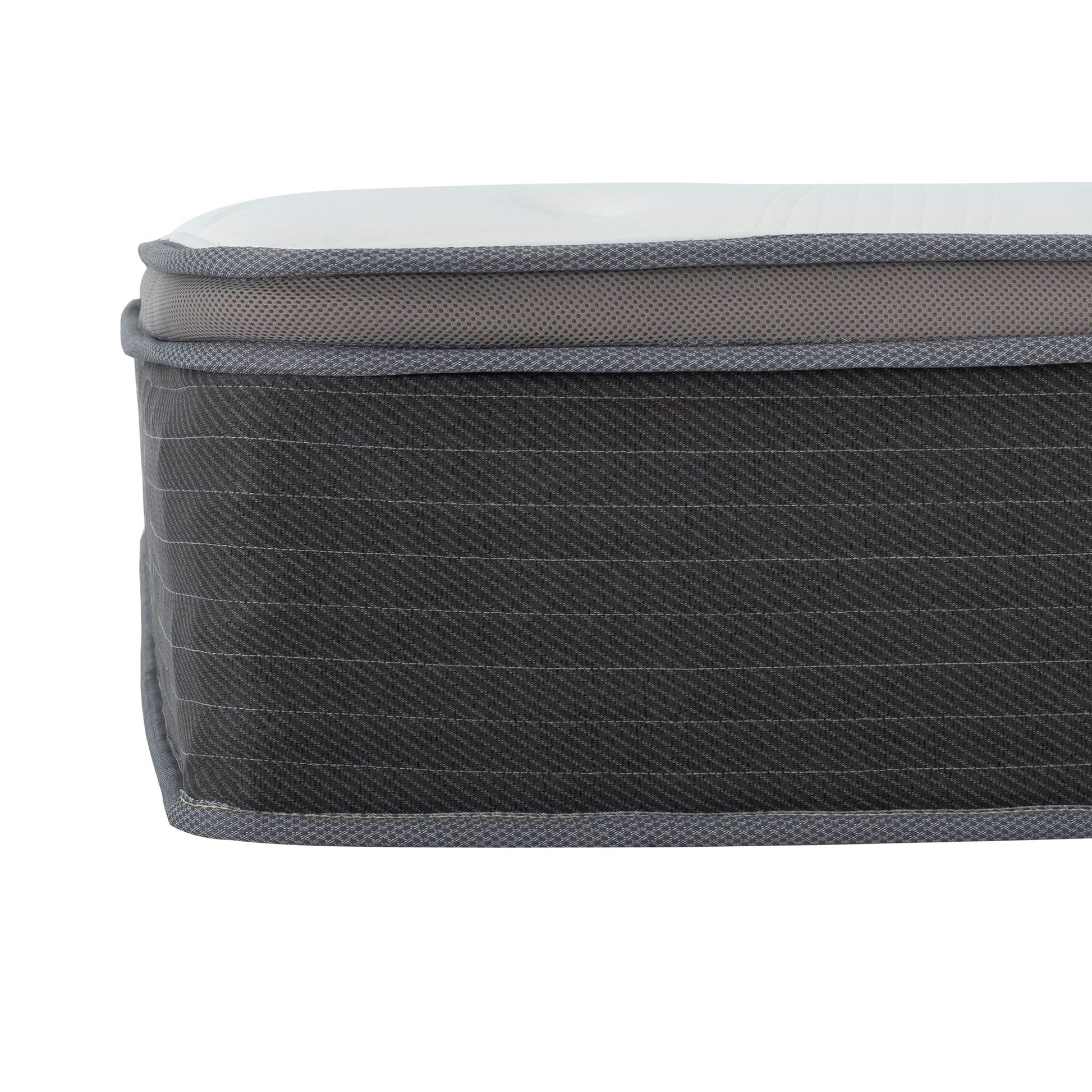 12'' Queen Size Hybrid Mattress In A Box, Plush Gel Memory Foam Mattress Top With Pocket Coil Base - Gray / White - The Sleep Loft - Online Mattress Showroom NYC