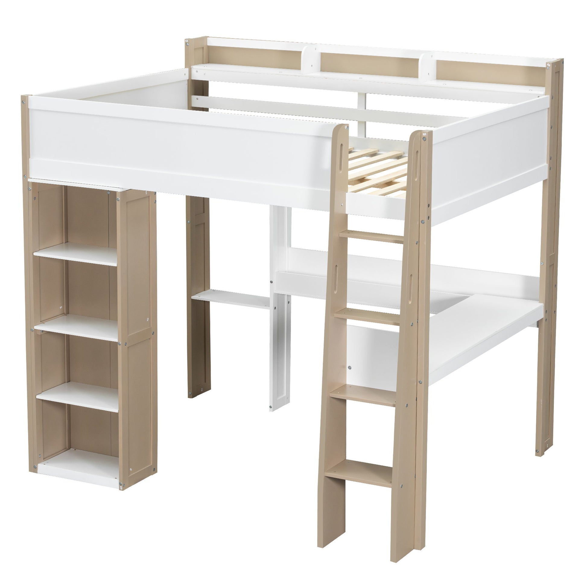 Loft Bed With Built In Storage Shelves, Clothes Rail, And Desk - The Sleep Loft - Online Mattress Showroom NYC