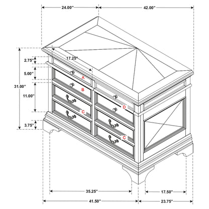 Hartshill 5-drawer Home Office File Cabinet Burnished Oak