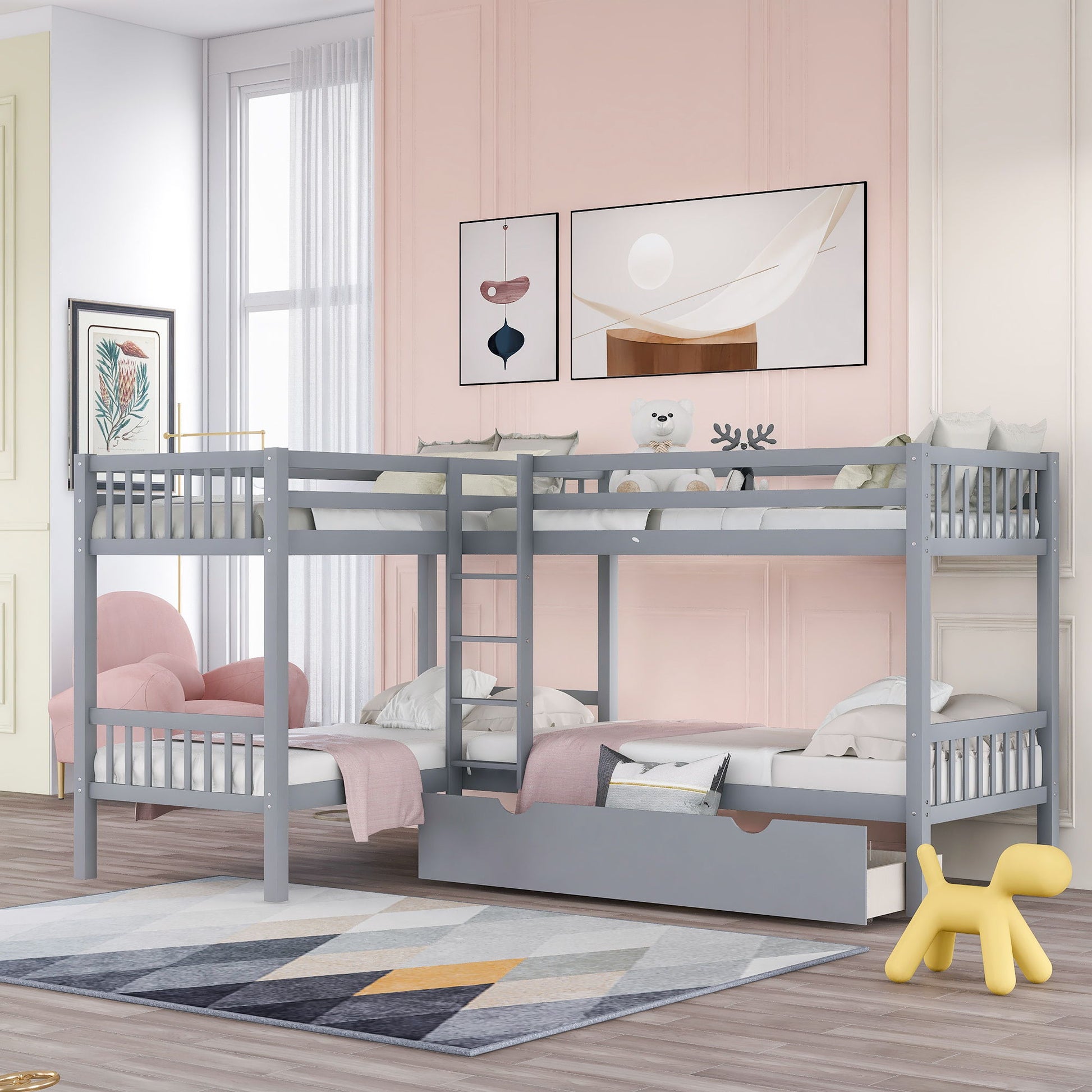 L Shaped Bunk Bed With Drawers - The Sleep Loft - Online Mattress Showroom NYC