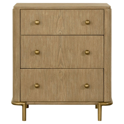 3 Drawer Nightstand With USB Ports - Brown - The Sleep Loft - Online Mattress Showroom NYC