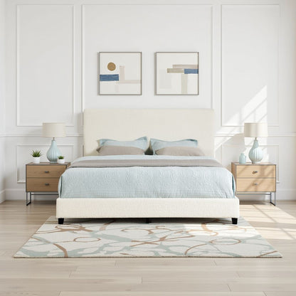 Boucle Upholstered Platform Bed - The Sleep Loft - Online Mattress Showroom NYC