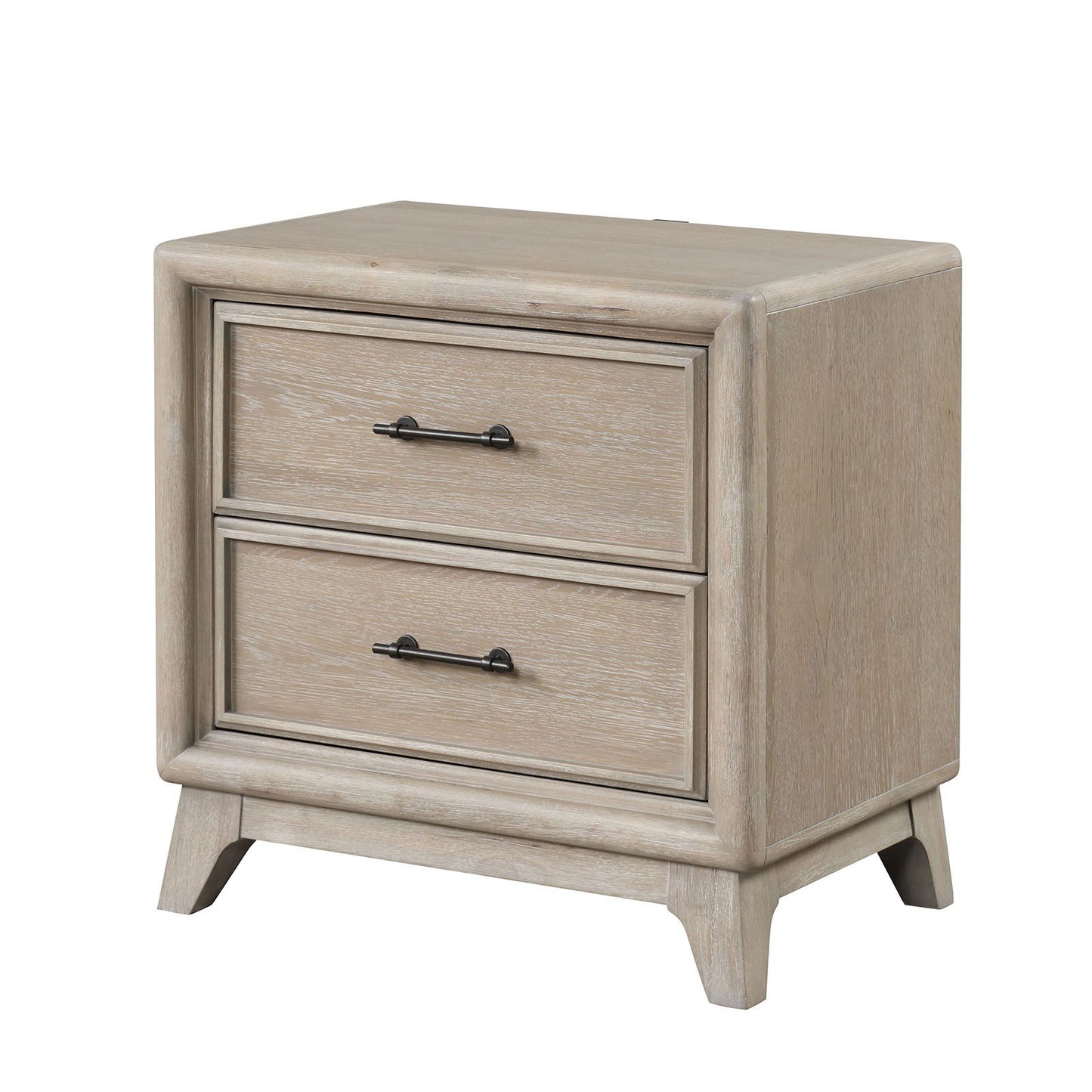 1 Piece Nightstand With Angled Feet, Dovetail Drawers, Bedroom Furniture - Oak - The Sleep Loft - Online Mattress Showroom NYC