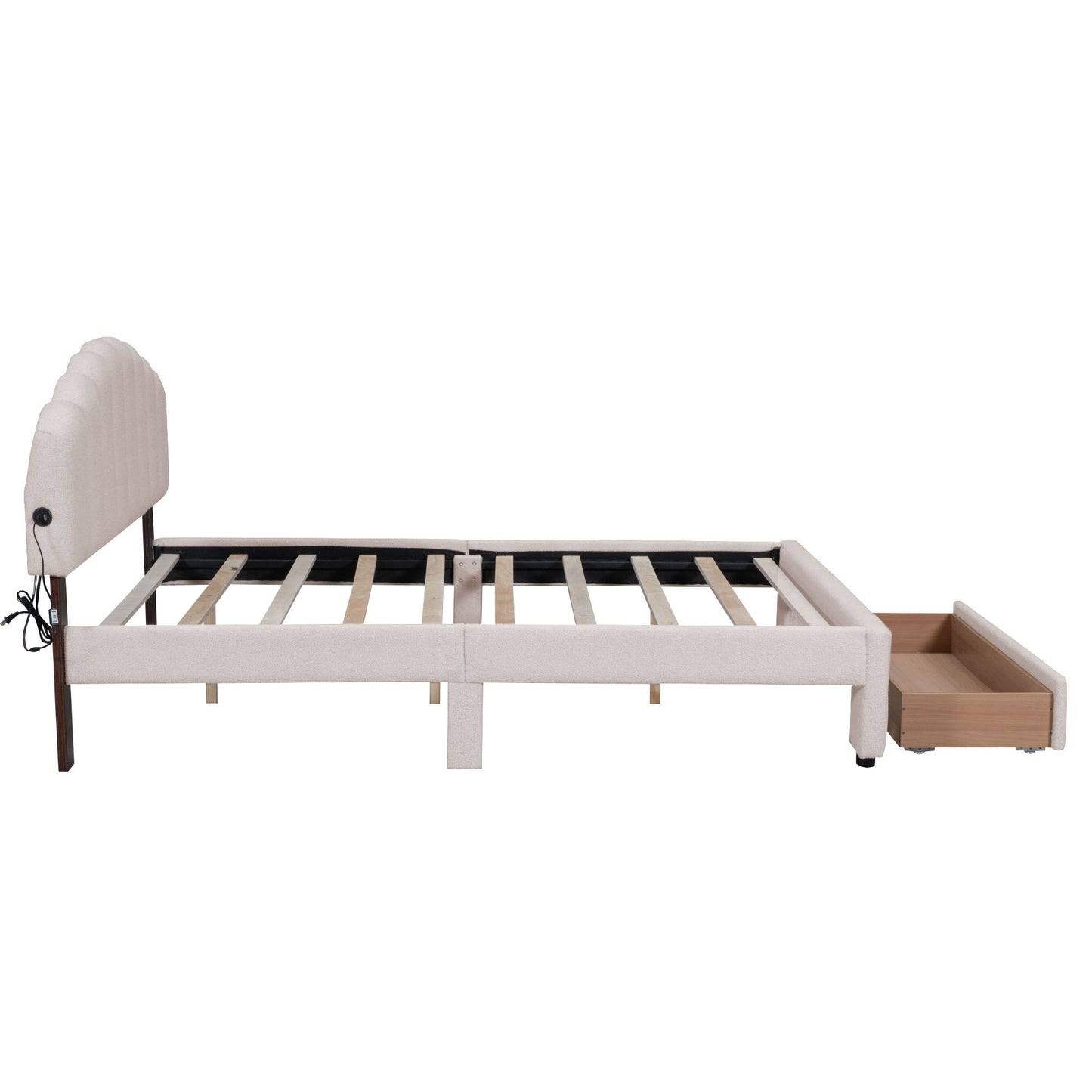 Upholstered Platform Bed With Drawer - The Sleep Loft - Online Mattress Showroom NYC