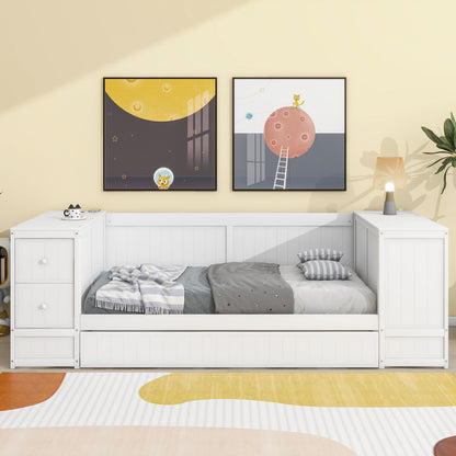 Daybed With Storage Arms, Trundle And Charging Station - The Sleep Loft - Online Mattress Showroom NYC