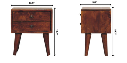 Mini Modern Bedside Table - Chestnut - The Sleep Loft - Online Mattress Showroom NYC