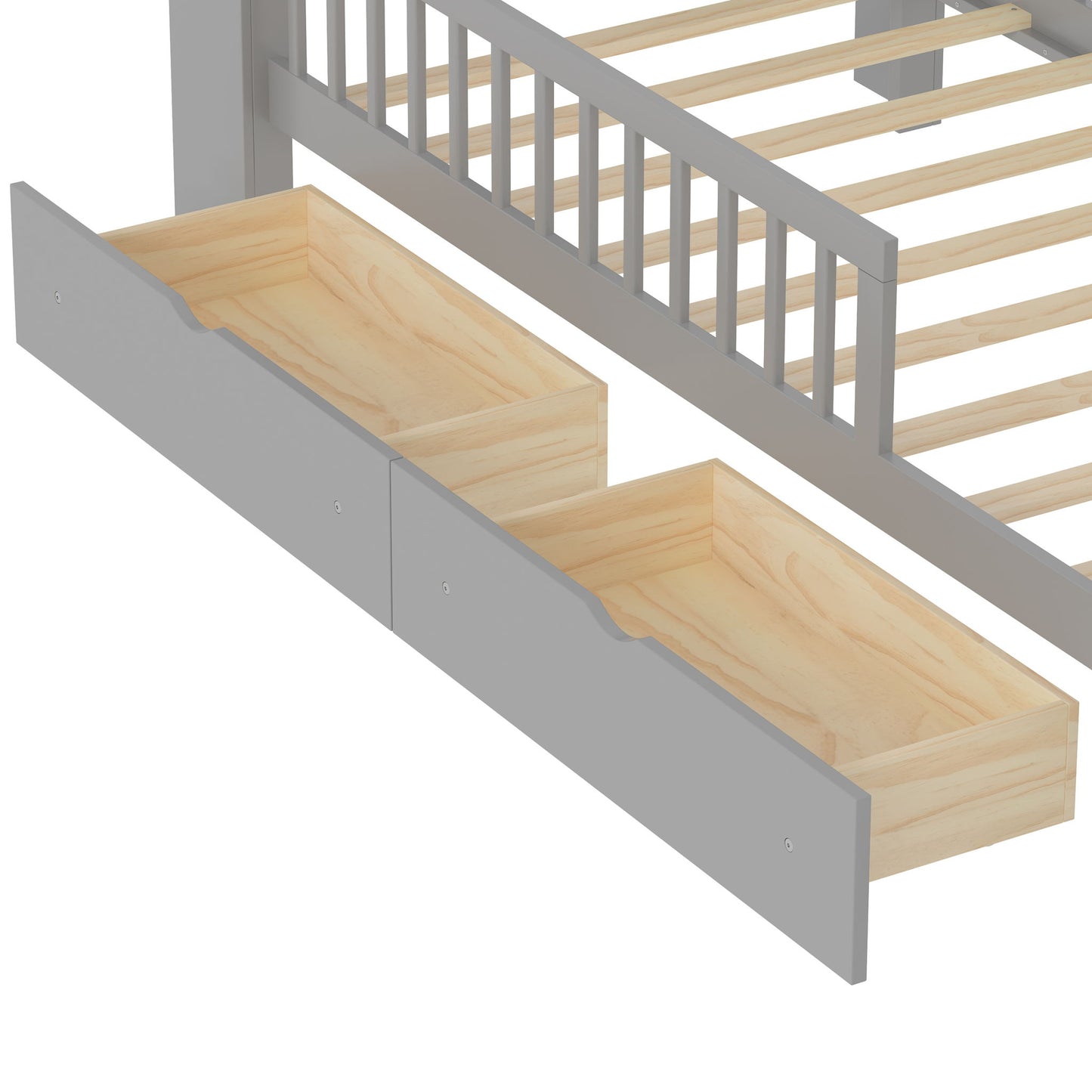 Bed With Headboard Storage Rack, 2 Under Bed Drawers, 3 Side Guardrails For Safety - The Sleep Loft - Online Mattress Showroom NYC