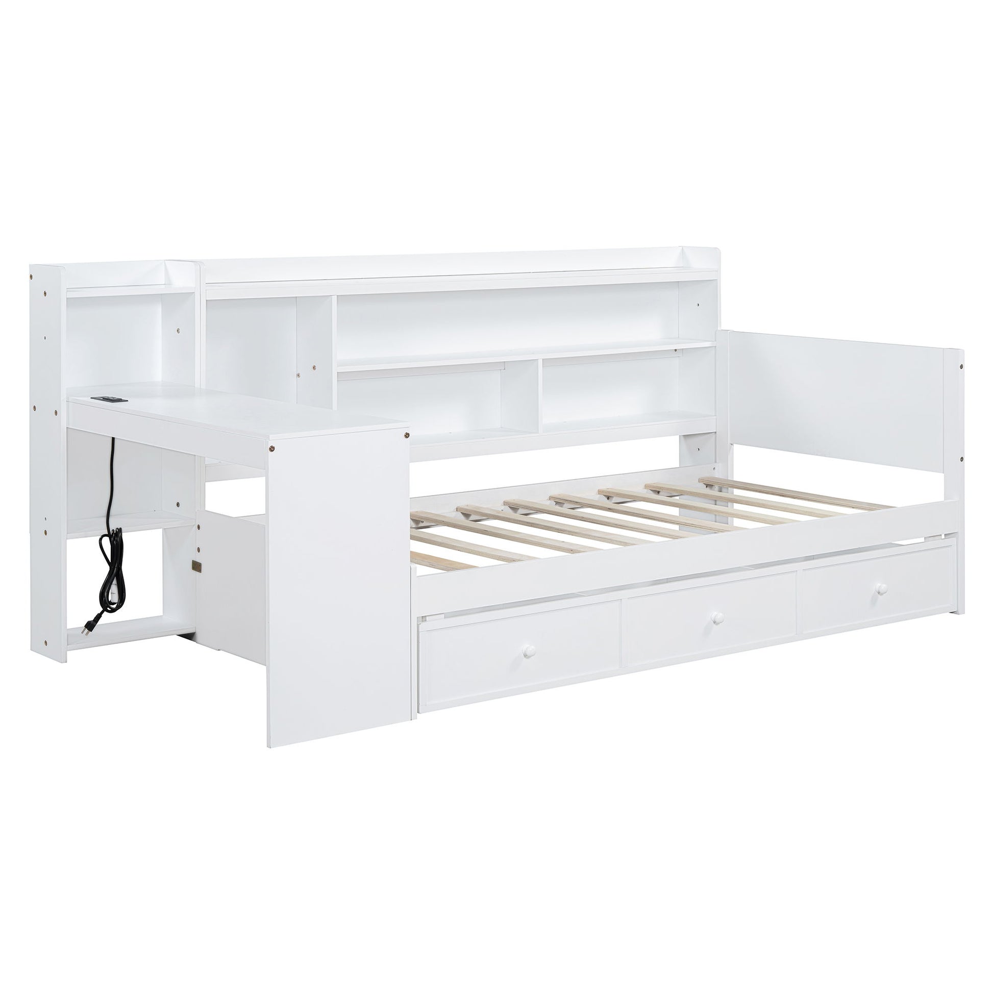 Daybed With 3 Drawers USB Ports And Desk - The Sleep Loft - Online Mattress Showroom NYC