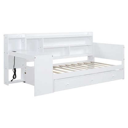 Daybed With 3 Drawers USB Ports And Desk - The Sleep Loft - Online Mattress Showroom NYC
